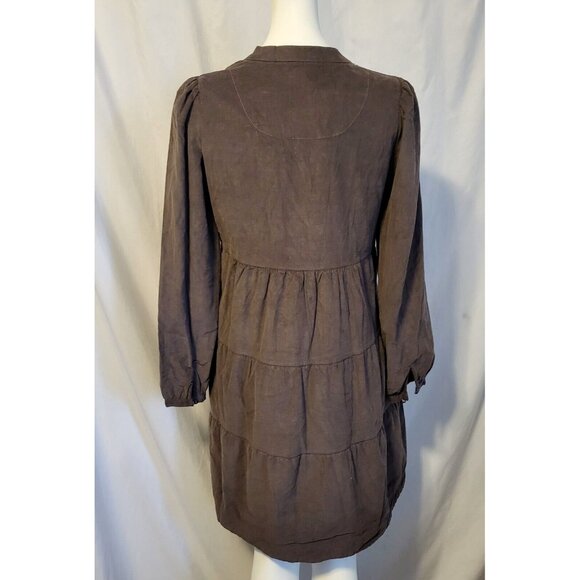 Velvet Heart Brown Corduroy Midi Dress, Size Small, V-Neck, Long Sleeve, NWOT - Picture 5 of 8
